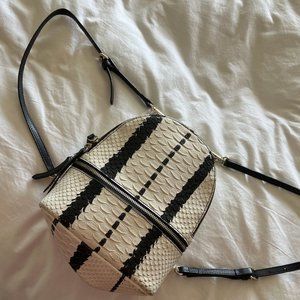 Black & White Snakeskin Backpack Purse